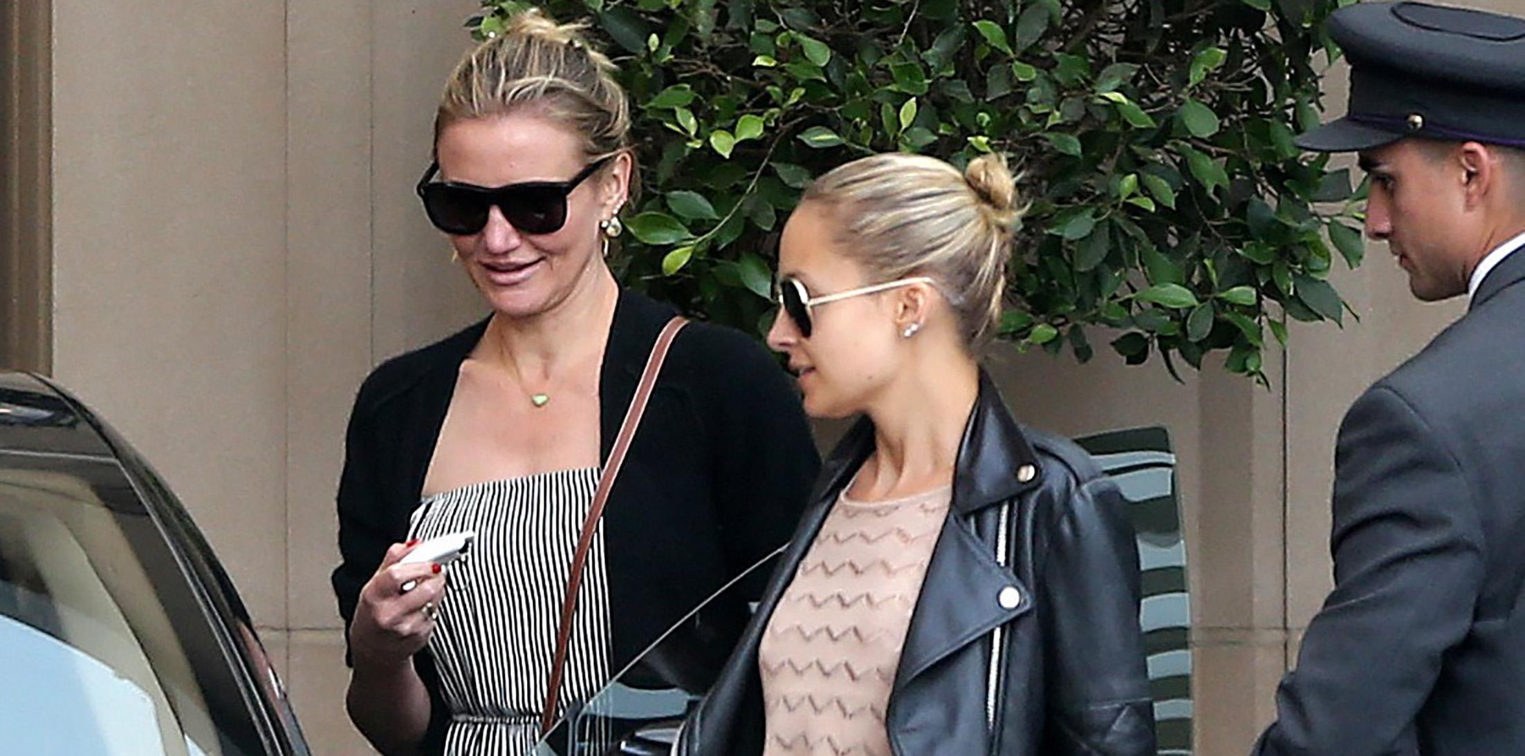 *EXCLUSIVE* Cameron Diaz and Nicole Richie meet up for a girls lunch at the Montage