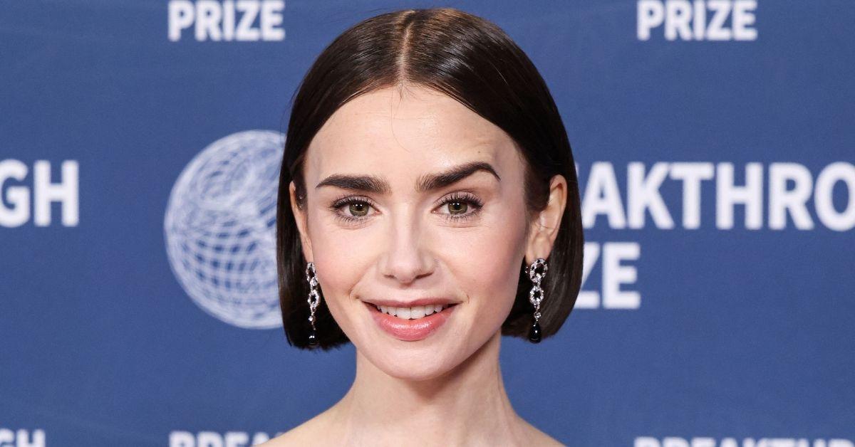 lily collins reacts to family photo