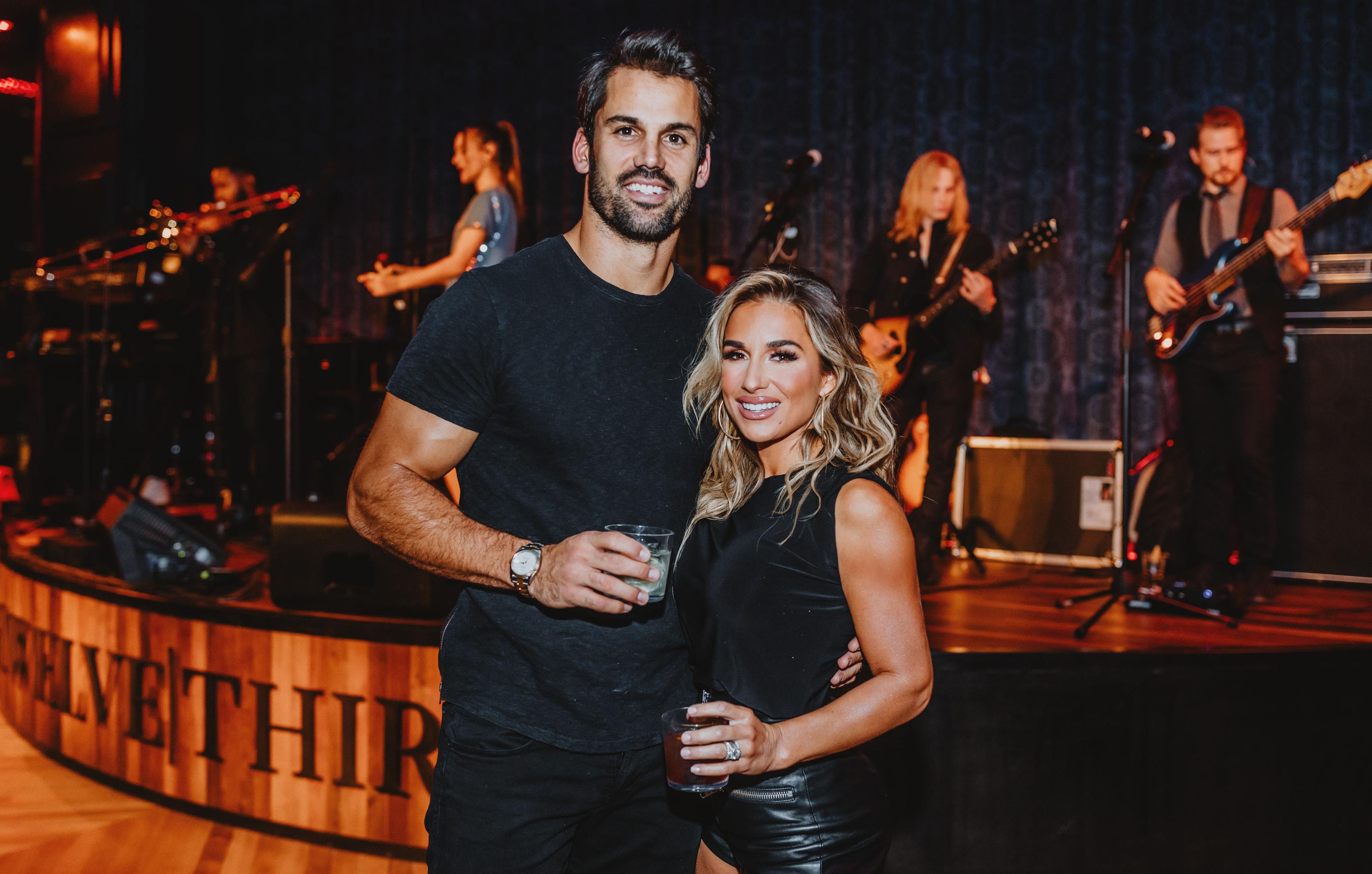 jessie and eric decker attend vip opening of the twelve thirty club in nashville