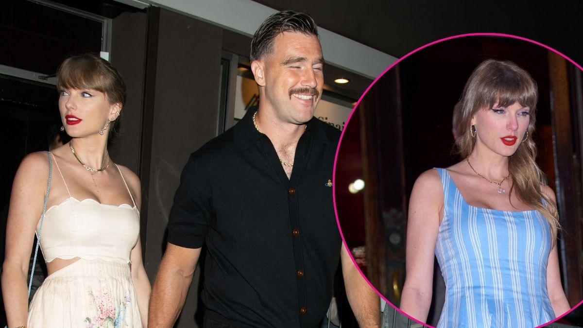 Composite photo of Taylor Swift and Travis Kelce.