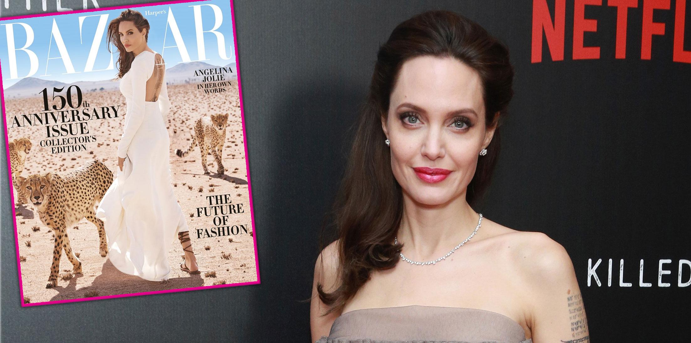 Angelina Jolie Covers 'Harper's Bazaar' Amid Harvey Weinstein Scandal