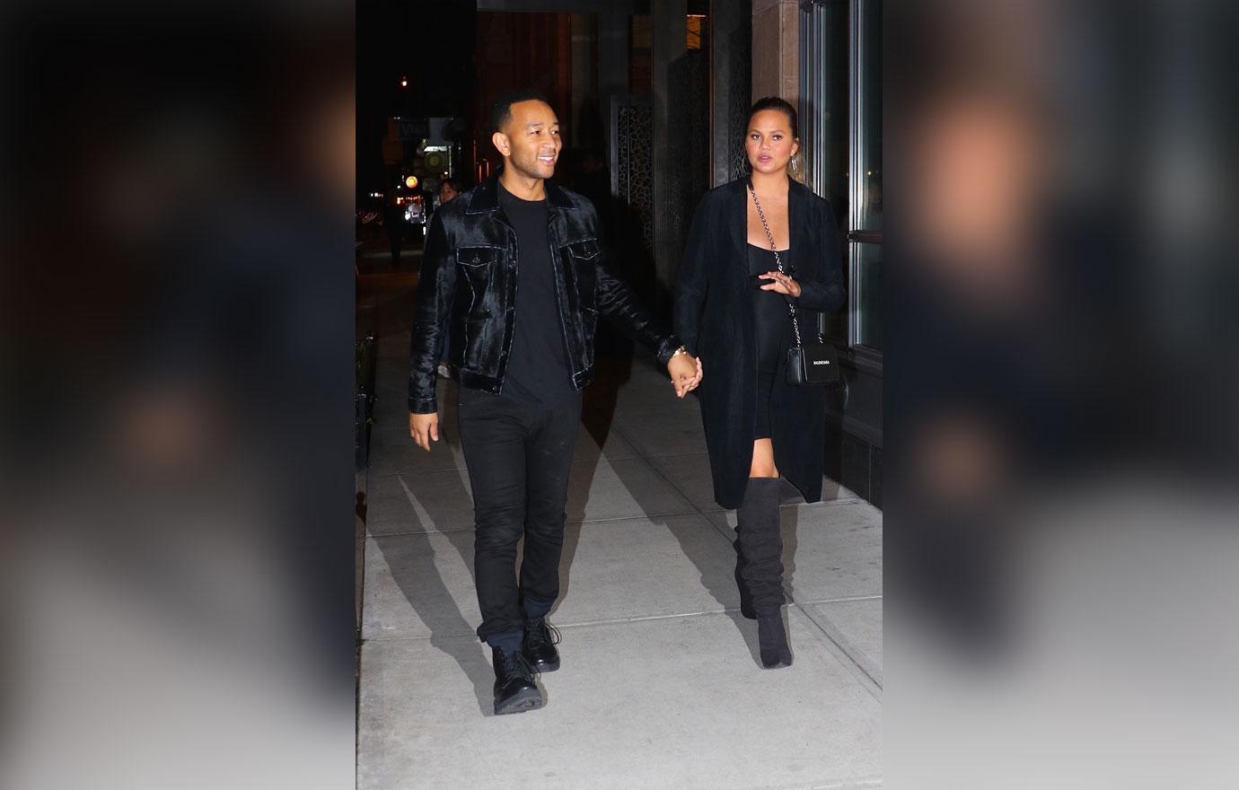 Pregnant Chrissy Teigen and John Legend head out to dinner in Brooklyn