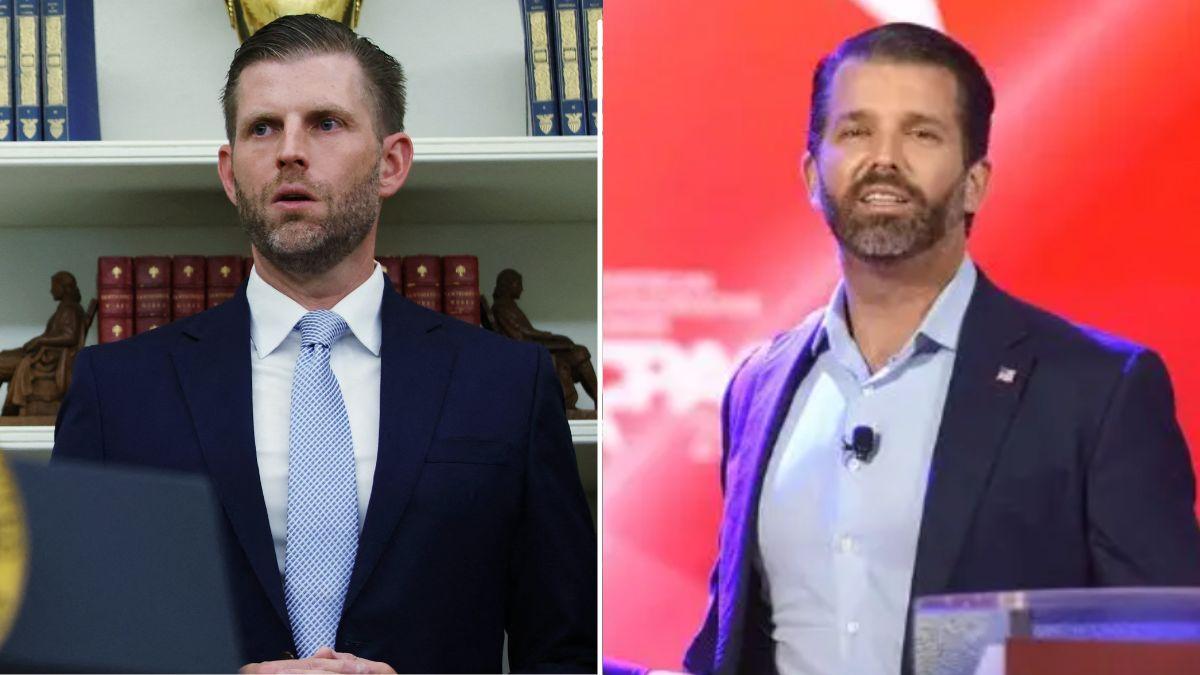 split image of Eric Trump and Donald Trump Jr.