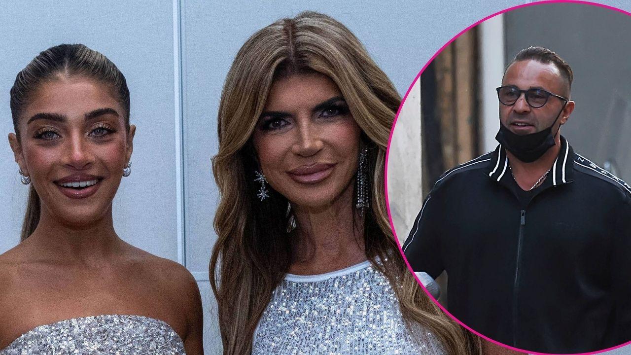 Split photo of Gia, Teresa, and Joe Giudice