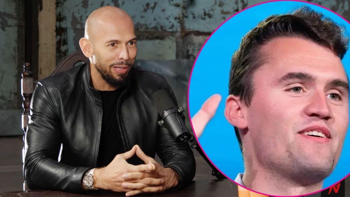 Composite photo of Andrew Tate and Charlie Kirk