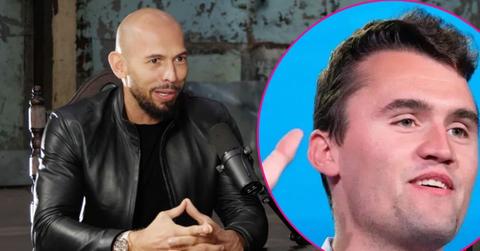 Composite photo of Andrew Tate and Charlie Kirk