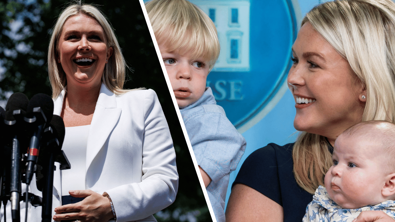 Composite photo of Karoline Leavitt and her kids.