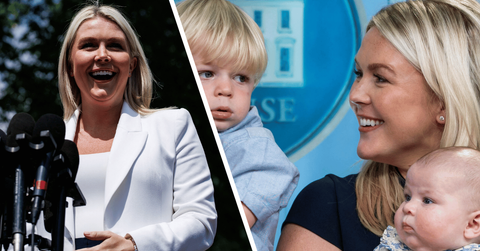 Composite photo of Karoline Leavitt and her kids.
