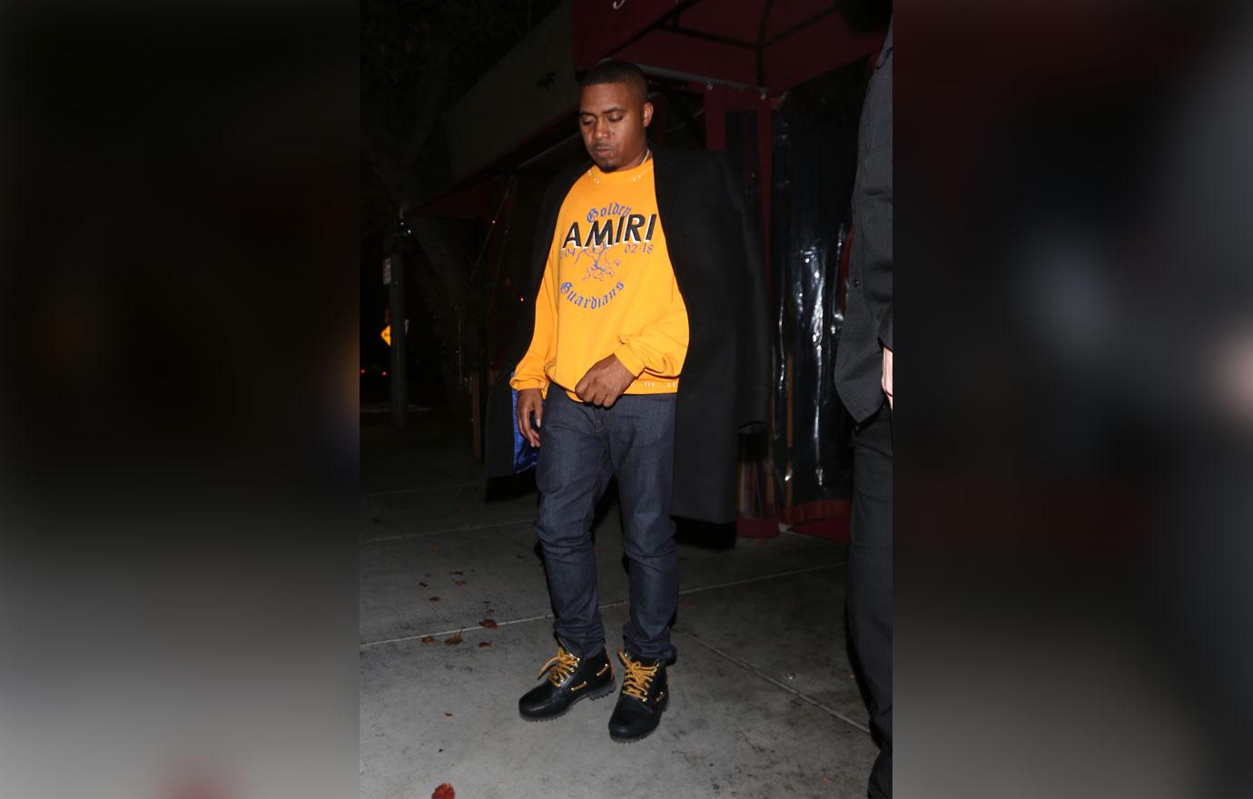 EXCLUSIVE: Rapper Nas is spotted leaving Il Piccolino restaurant after having dinner with P Diddy