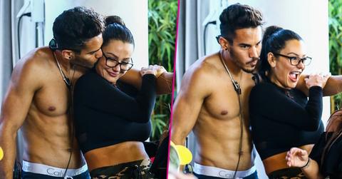 jwoww shirtless mystery man filming jersey shore family vacation miami pics pp