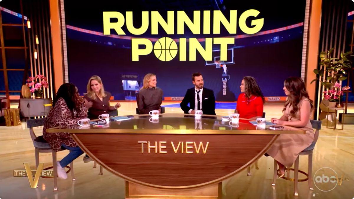 Photo of Whoopi Goldberg and Sara Haines got into a nudging match on 'The View.'