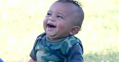 EXCLUSIVE: Saint West seen playing with his nanny in Central Park in New York City