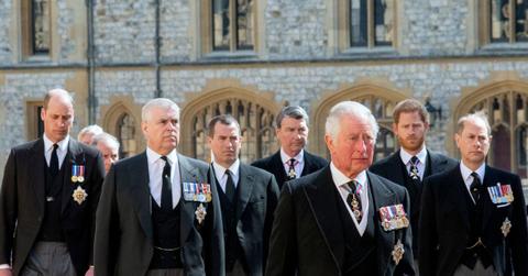 Photo of King Charles and other royal family members.