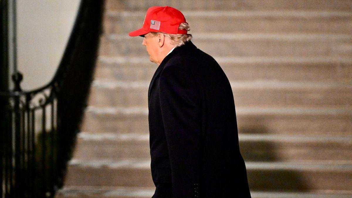 Image of President Donald Trump was more interested in the Rose Garden statues than the conflict in Iran.