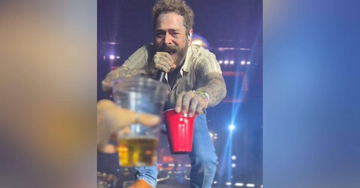 post malone toasts fan accident