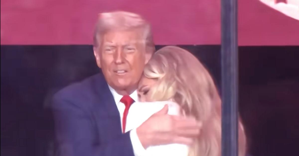 Image of Donald Trump and Erika Kirk both spoke at Charlie Kirk's memorial service on Sunday, September 21.