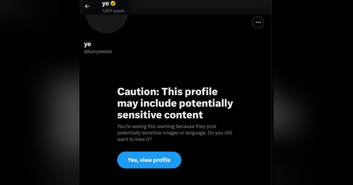 kanye west x account reactivated sensitive content warning