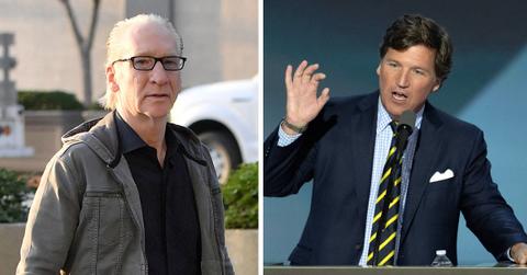 split photo of bill maher and tucker carlson