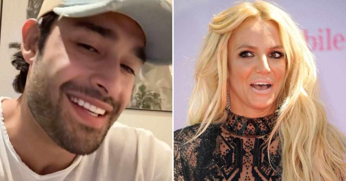 Composite photo of Sam Ashgari and Britney Spears