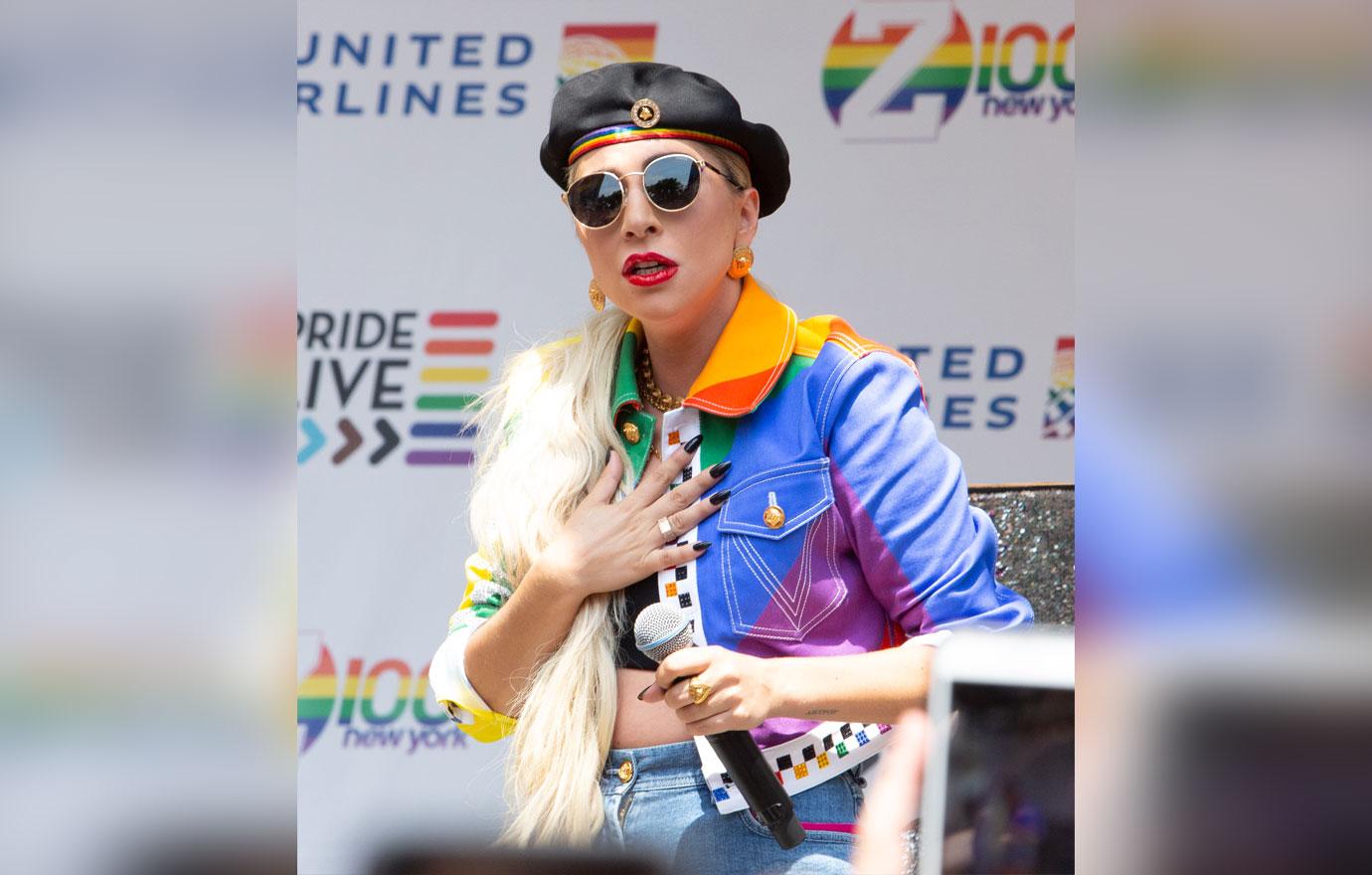 Lady Gaga Wears Rainbow Outfit For Speech On Stonewall Day