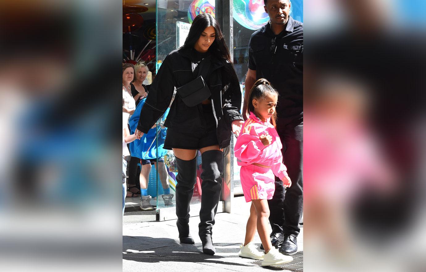 Kim Kardashian and North West leaving ice cream shop