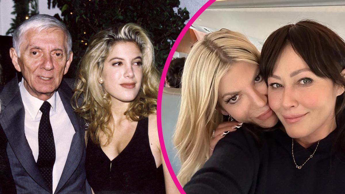 Aaron Spelling, Tori Spelling and Shannen Doherty