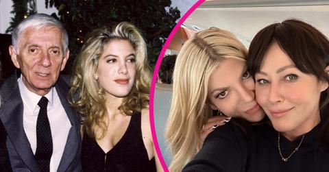 Aaron Spelling, Tori Spelling and Shannen Doherty