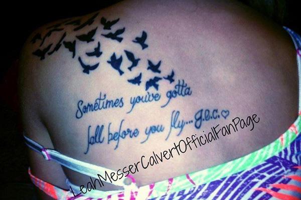 Leah calvert back tattoo