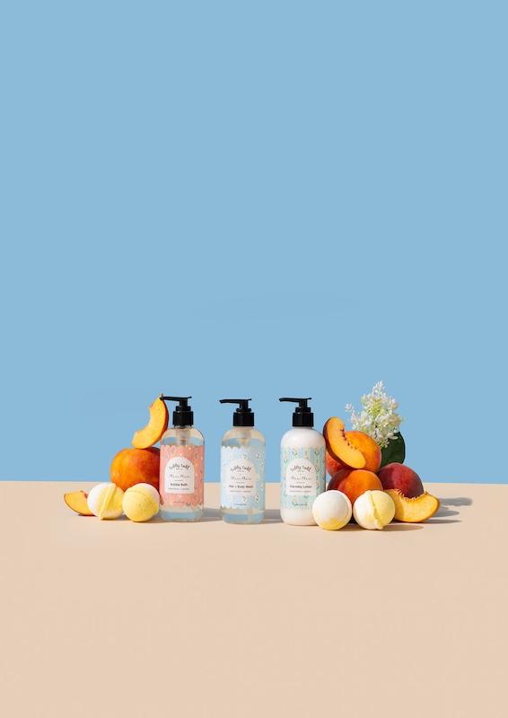 springtrioandbathbombswithfruit