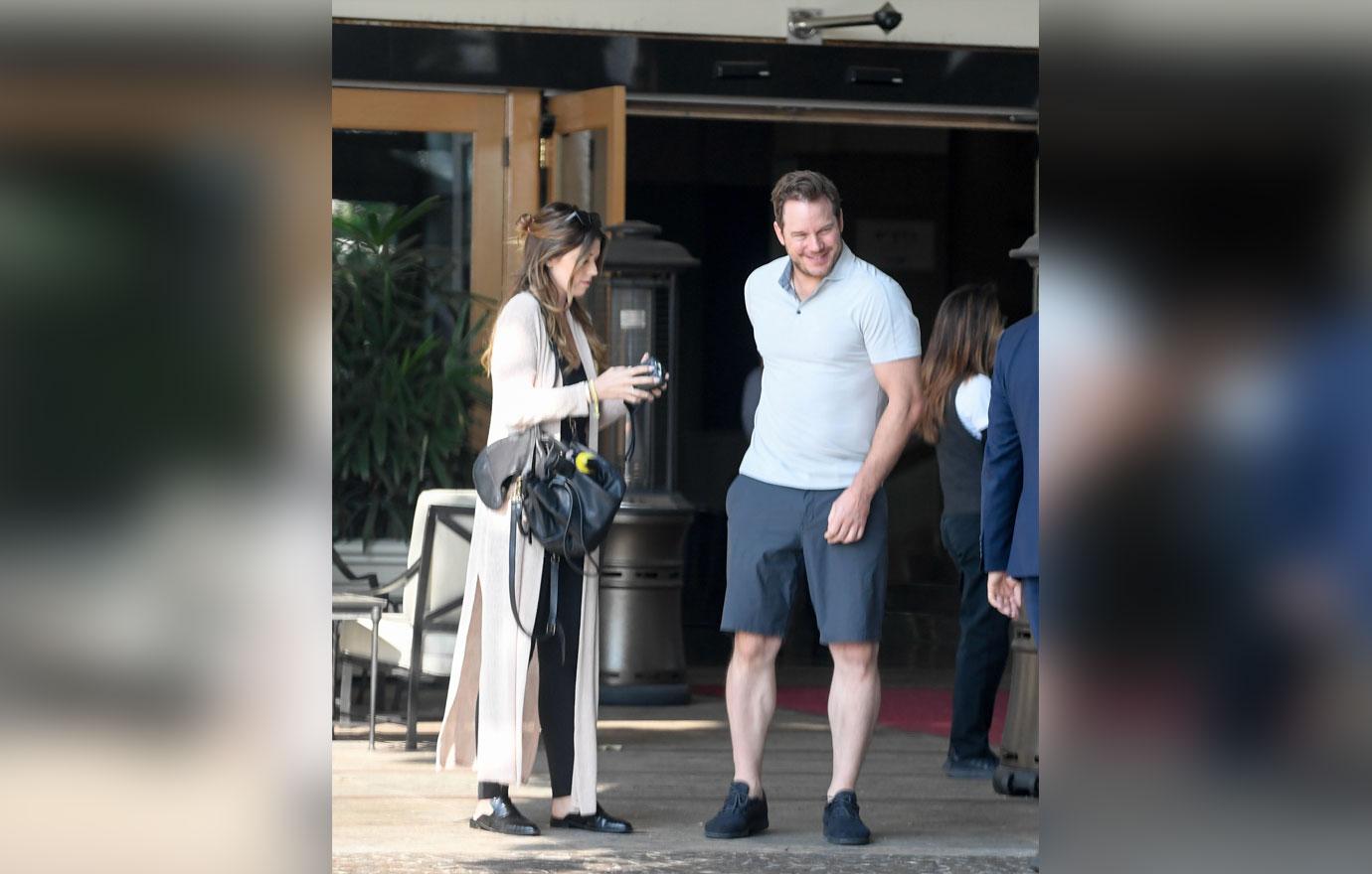 EXCLUSIVE: Chris Pratt and Katherine Schwarzenegger meet up with Arnold Schwarzenegger and girlfriend Heather Milligan