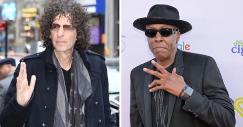 split photo of howard stern and arsenio hall