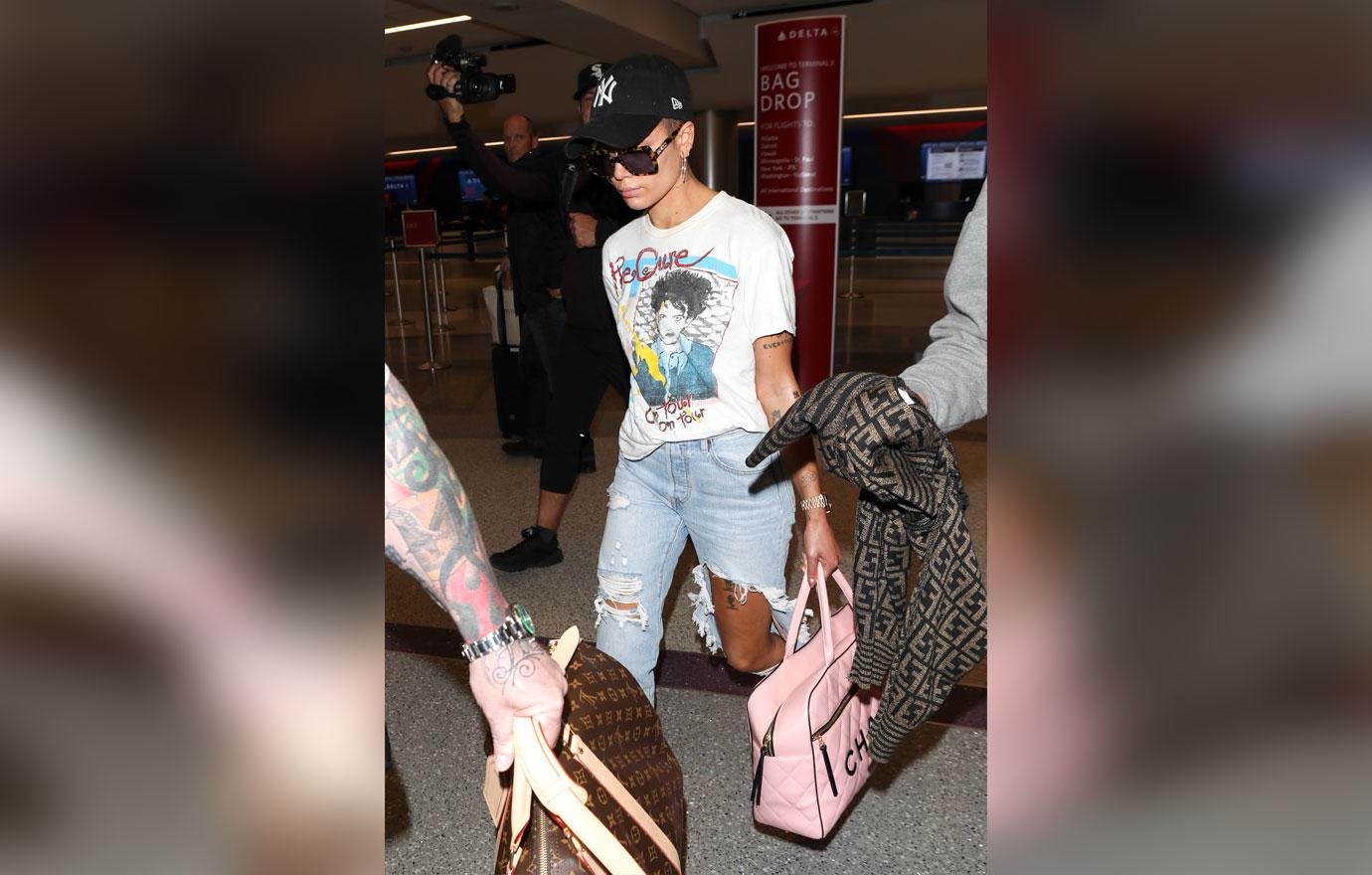 Halsey is seen at LAX