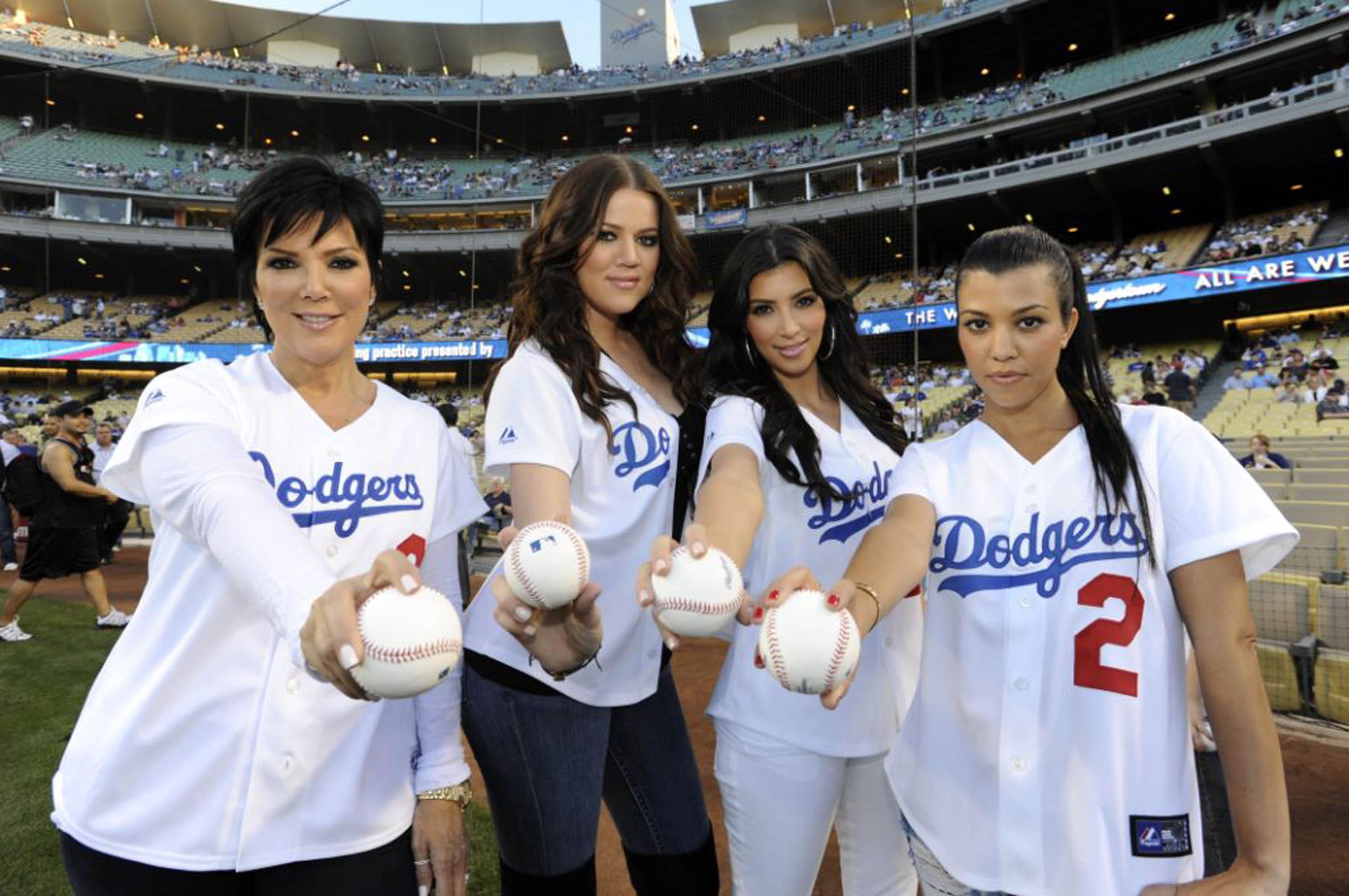 Kardashian family at the LA Dodgers game