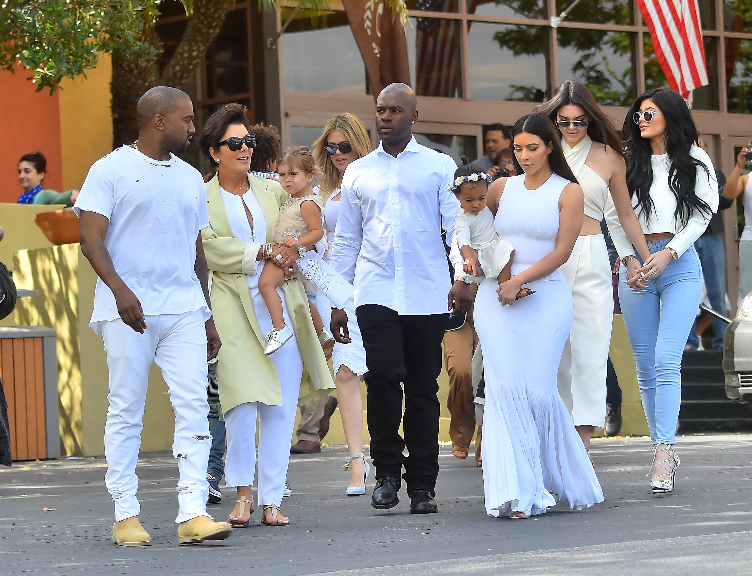 The Kardashian Family attend Easter Services in Woodland Hills