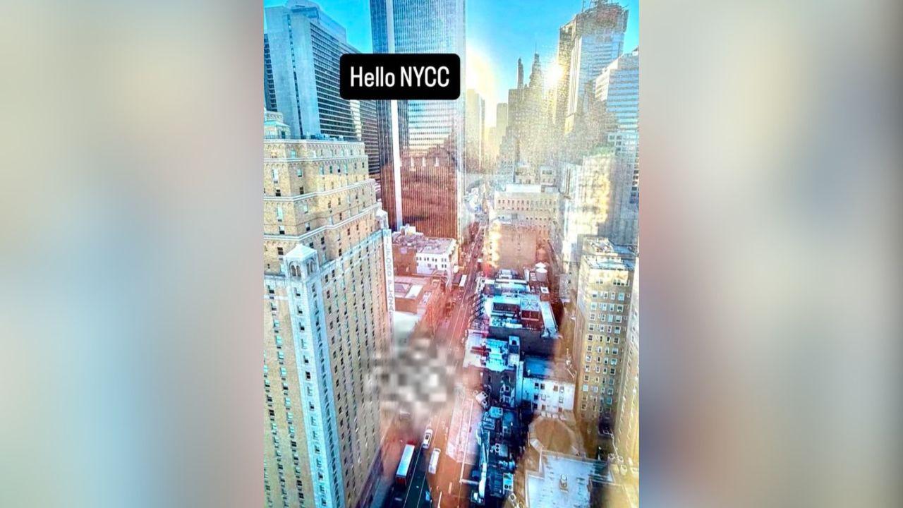 image of Tom Welling accidentally exposed himself in the reflection of his hotel window.