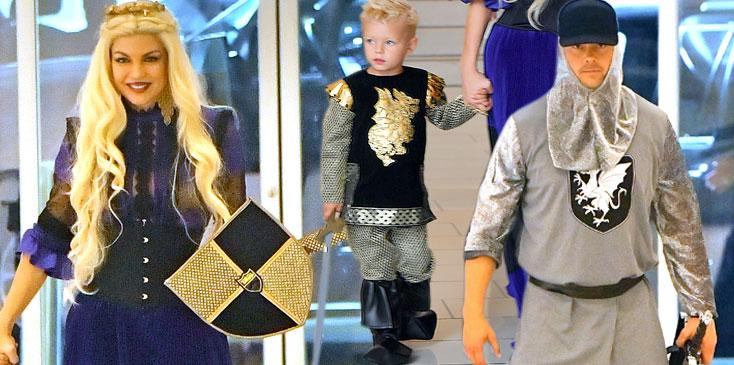 josh duhamel fergie son axl dressed up costume birthday party