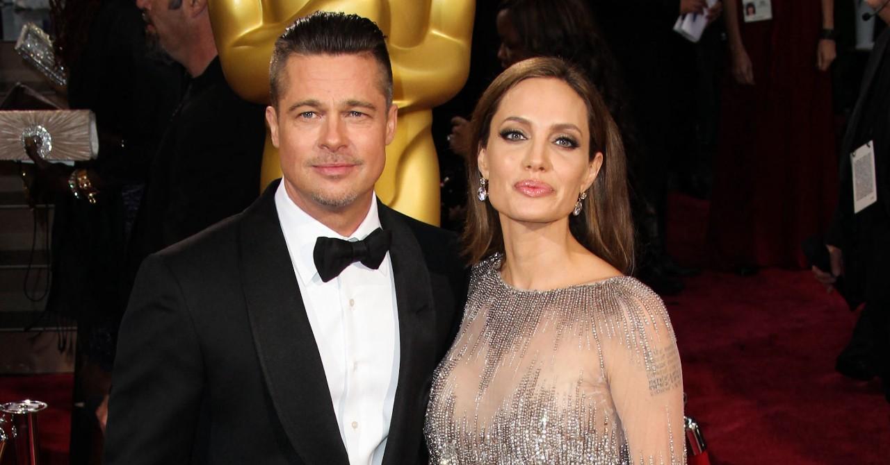 Photo of Brad Pitt and Angelina Jolie. 