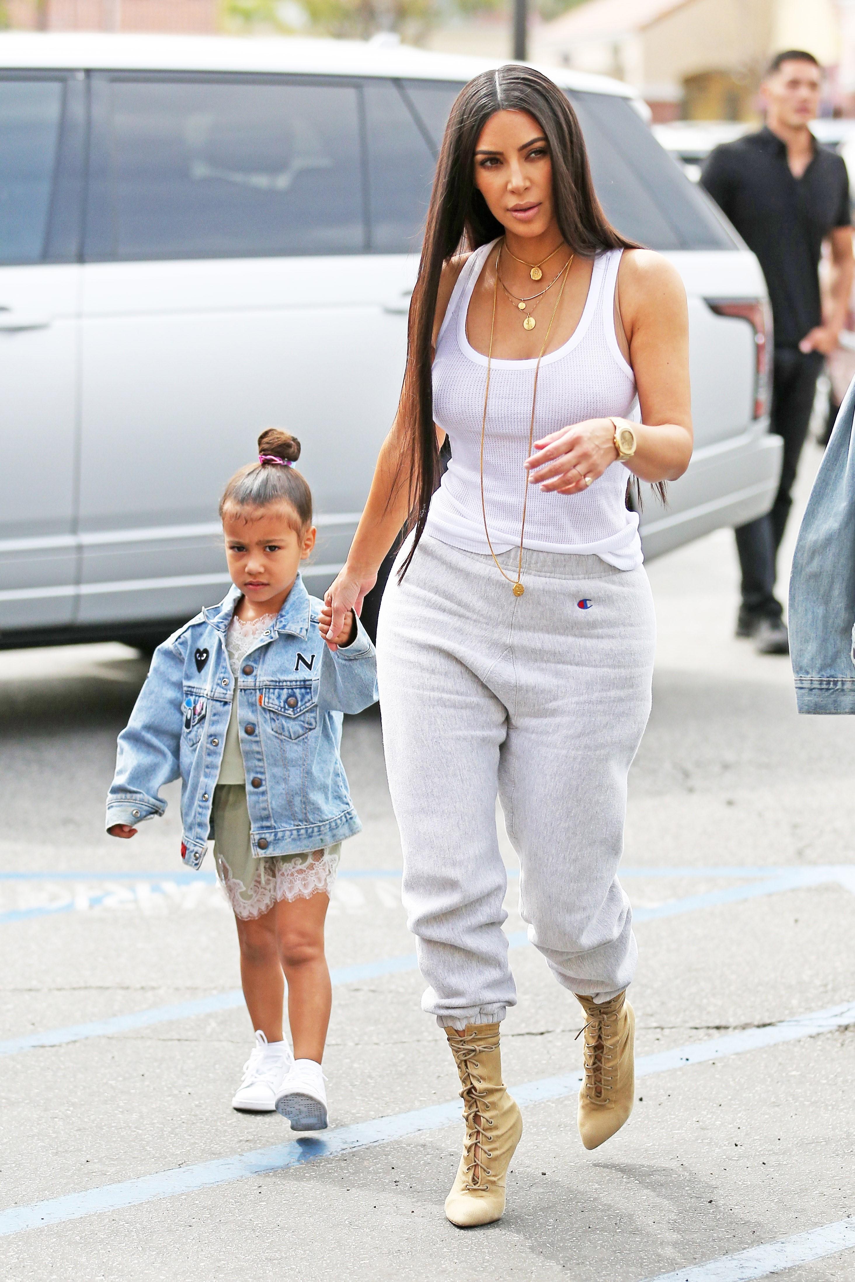 Kim Kardashian takes North West hand in hand to Color Me Mine