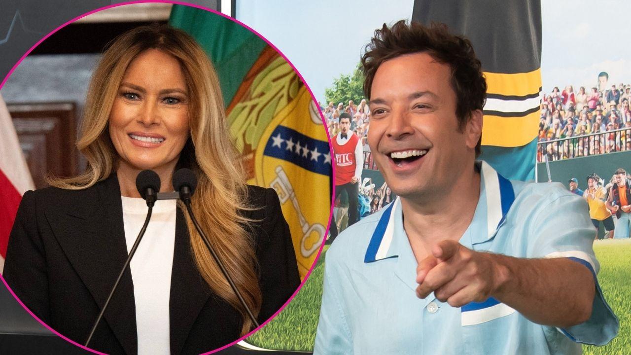 Composite photo of Melania Trump and Jimmy Fallon.