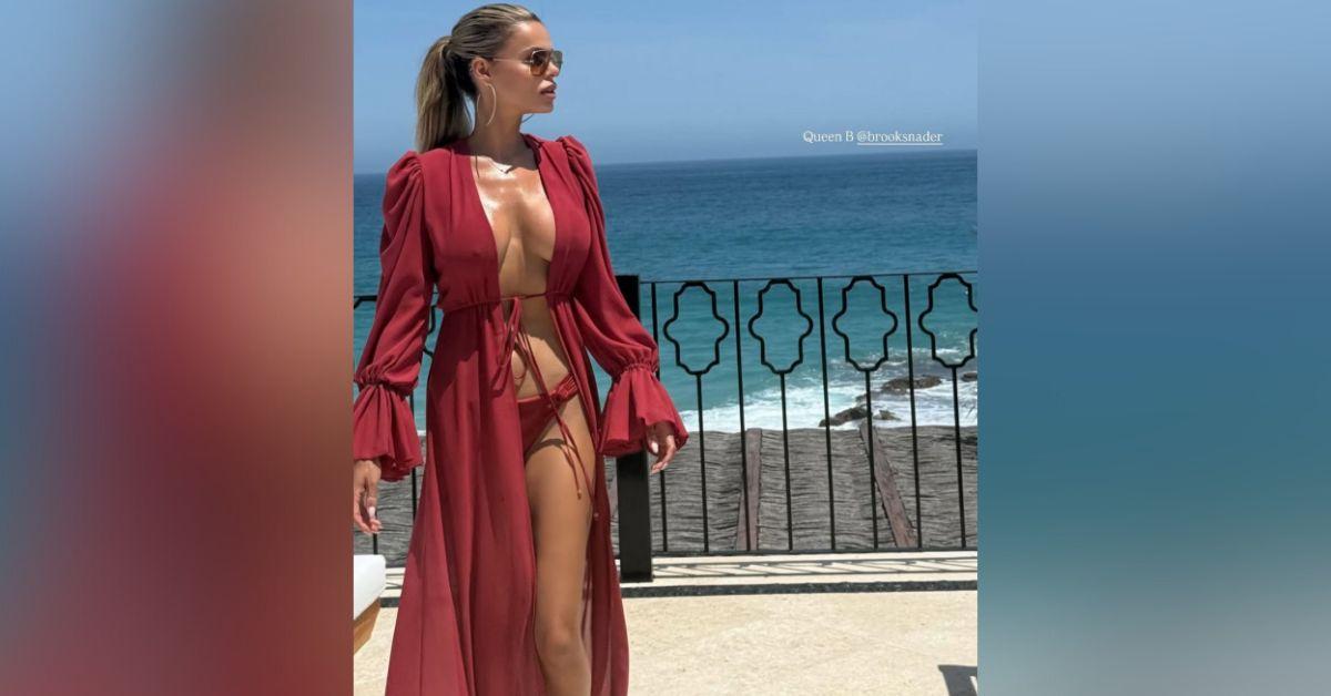 brooks nader blue bathing suit vacation photos