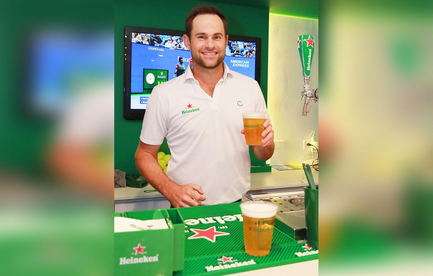 Andy Roddick stops by the Heineken suite at the US Open