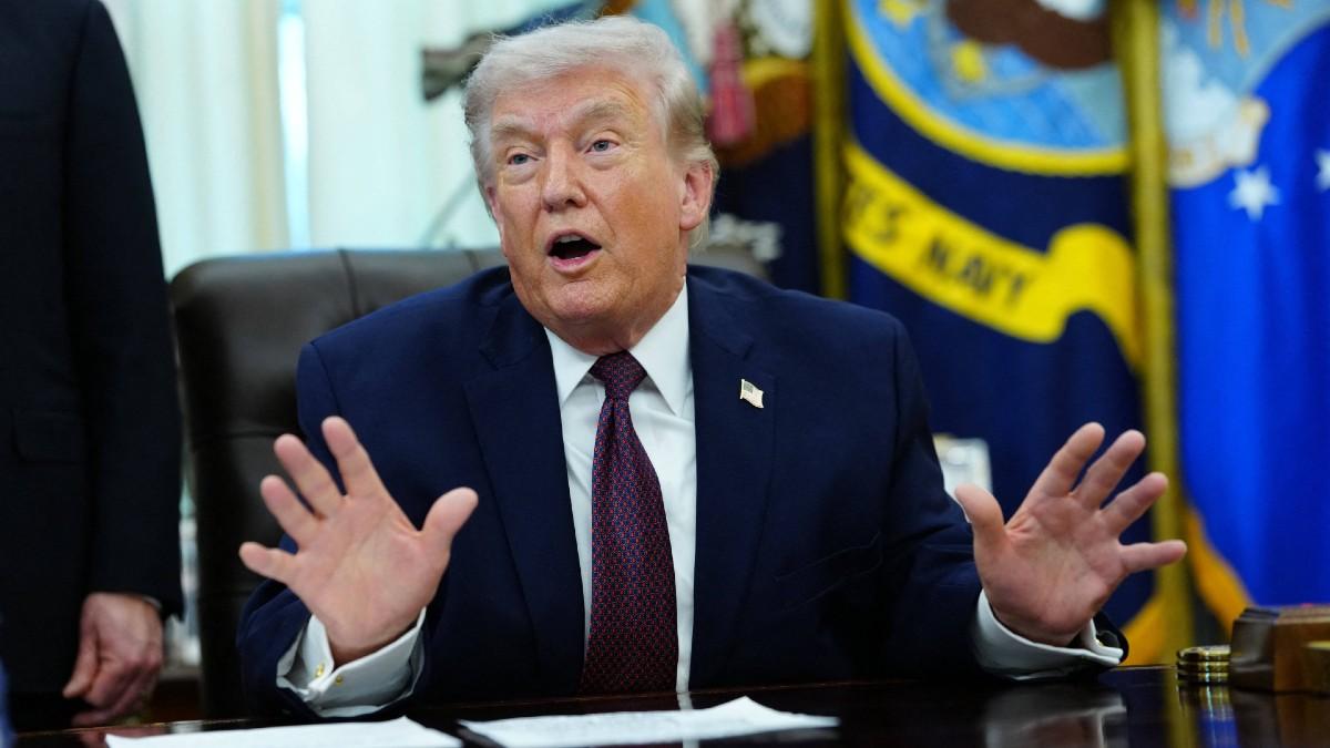 image of Donald Trump said he's not 'under pressure' to make a deal with Iran. 