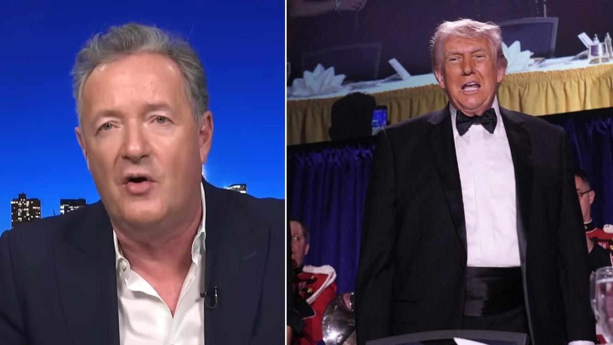 split of Piers Morgan, Donald Trump. 