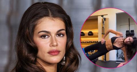 kaia gerber abs gym video