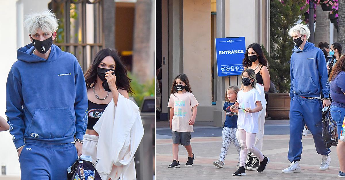 machine gun kelly and megan fox and three sons at universal studios