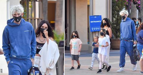 machine gun kelly and megan fox and three sons at universal studios