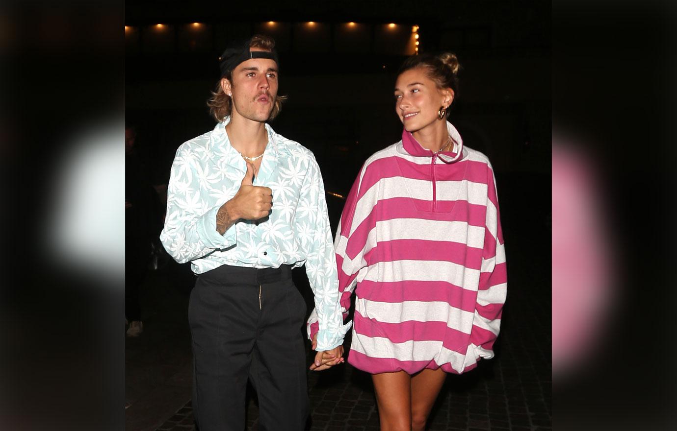 Justin Bieber and Hailey Baldwin walk hand in hand to Mastro&#8217;s Steakhouse for dinner