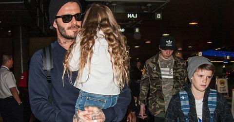 David beckham carries harper airport