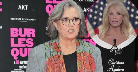 image of Rosie O'Donnell and inset of kellyanne conway