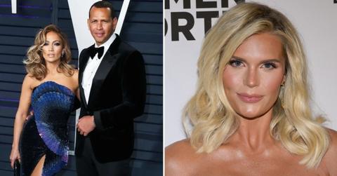 Photo of Jennifer Lopez with Alex Rodriguez and a photo of Madison LeCroy